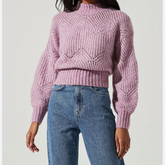 ASTR Lilac Serenity Mockneck Wool Sweater - Picture 2 of 11